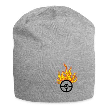 flying flame - Jersey Beanie - heather grey - Front