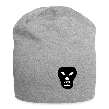 skull devil skull head demon pirate coffin - Jersey Beanie - heather grey - Front