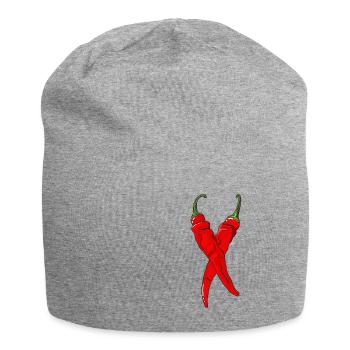 Chili Pepper Scharf Chilischote Paprika Spicy Food - Jersey-Beanie - Grau meliert - Vorne