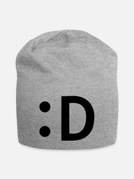 :D smiley lachen - Jersey-Beanie - Grau meliert