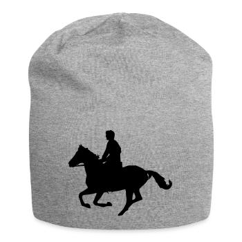 galloping horse - Jersey Beanie - heather grey - Front