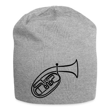 Tenorhorn 1-farbig - Jersey-Beanie - Grau meliert - Vorne