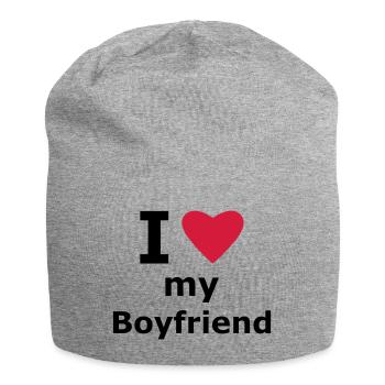 I love my boyfriend - Jersey-Beanie - Grau meliert - Vorne