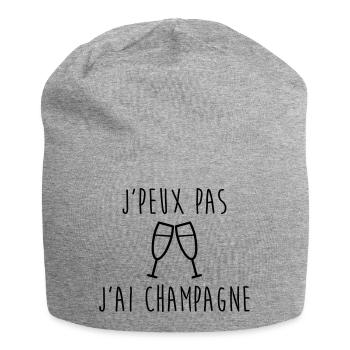 Je peux pas j'ai - - Bonnet en jersey - gris chiné - Devant