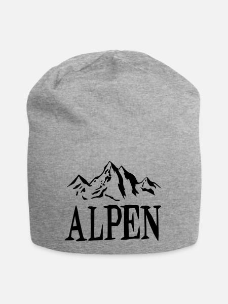 Alpen Berge01 - Jersey-Beanie - Grau meliert
