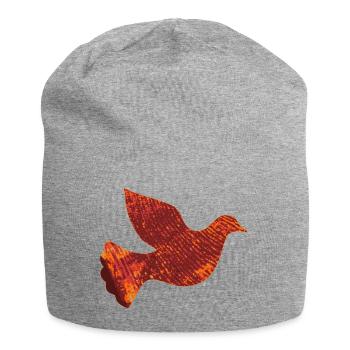 Pigeon rouge - Bonnet en jersey - gris chiné - Devant
