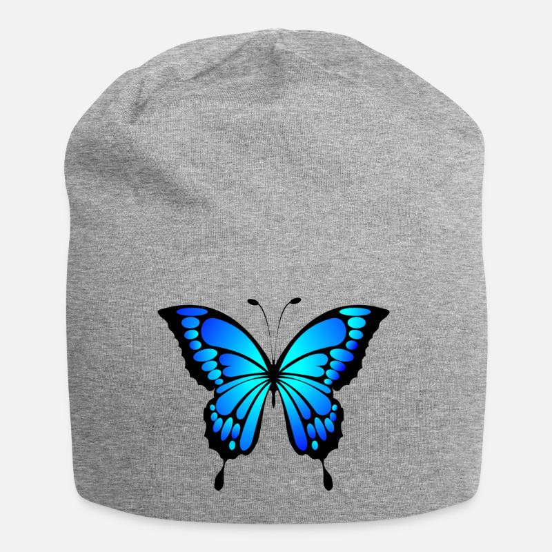 Schmetterling - Jersey-Beanie - Grau meliert