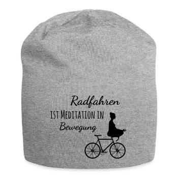 Radfahren ist Meditation in Bewegung - Jersey-Beanie - Grau meliert - Vorne