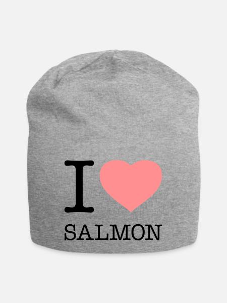 J’AIME LE SAUMON Poisson Saumon - Bonnet en jersey - gris chiné