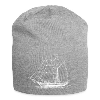 sailing ship - Jersey Beanie - heather grey - Front