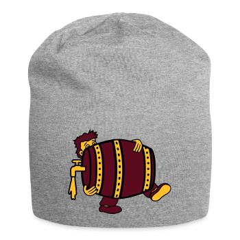 beer barrel drink thirst drinking party celebrate october - Jersey Beanie - heather grey - Front