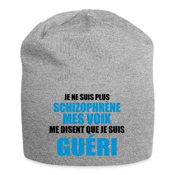je ne suis plus schizophrène mes voix me disent - Bonnet en jersey - gris chiné - Devant