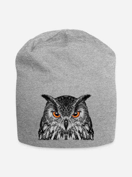 eule3 - Jersey-Beanie - Grau meliert