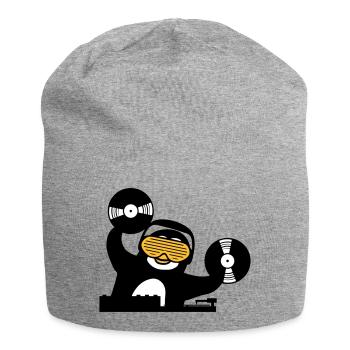 dj musik platte auflegen mischpult club disko ping - Jersey-Beanie - Grau meliert - Vorne