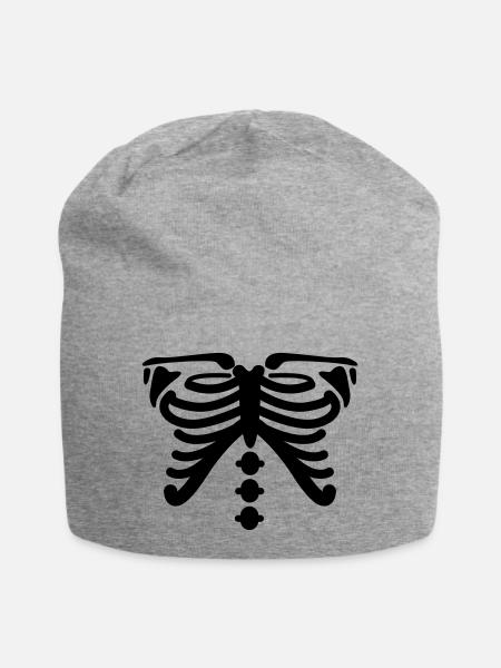 Skelett - Jersey-Beanie - Grau meliert