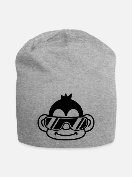 Cool Monkey Face - Jersey Beanie - heather grey