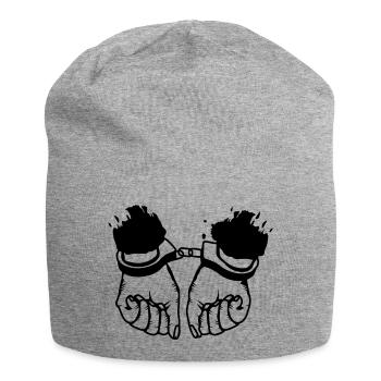 Les mains et les menottes - Bonnet en jersey - gris chiné - Devant