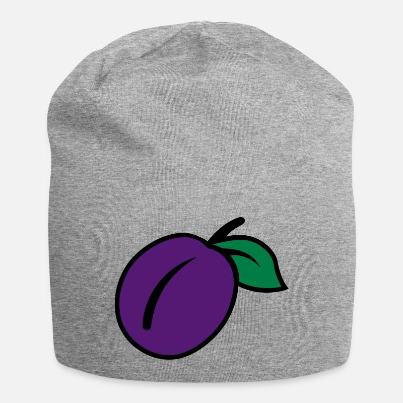 Pflaume - Jersey-Beanie - Grau meliert