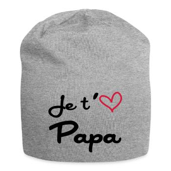 Je t'aime Papa / Naissance / Bébé / Fête des Pères - Jersey Beanie - heather grey - Front