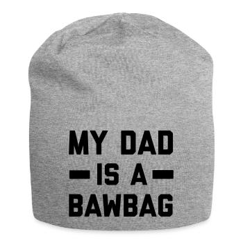My dad is a bawbag - Jersey Beanie - heather grey - Front