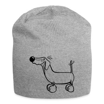 Der Dackel - Jersey-Beanie - Grau meliert - Vorne