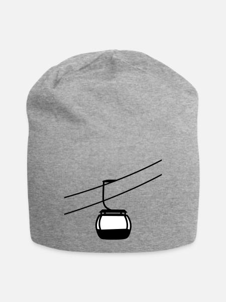 eine einzelne gondelbahn seilbahn gondel winter ur - Jersey-Beanie - Grau meliert