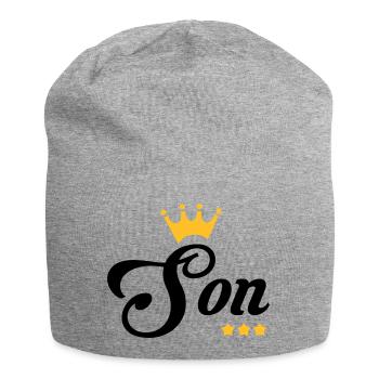 Fils / Fille / Petit-Fils / Petite-Fille - Bonnet en jersey - gris chiné - Devant