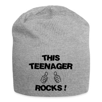 Teenager / Jugendliche / Jugendlicher / Kind - Jersey-Beanie - Grau meliert - Vorne