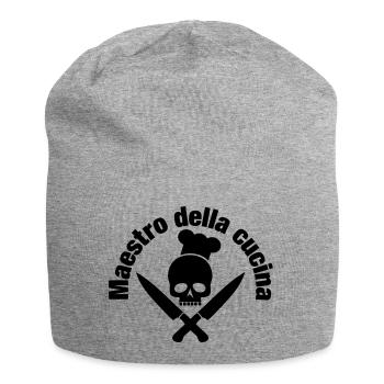 maestro della cucina / skull / cook - Jersey-Beanie - Grau meliert - Vorne