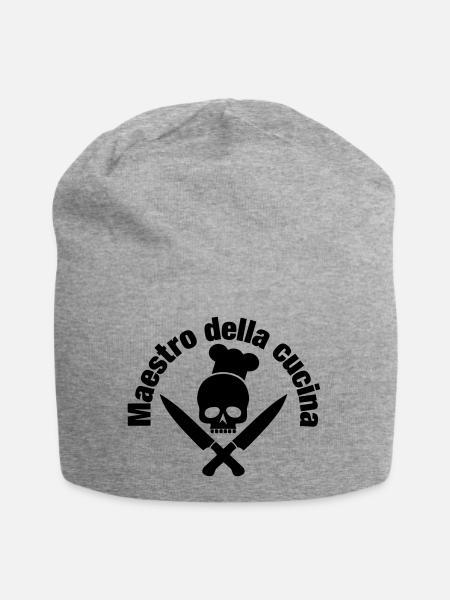 maestro della cucina / skull / cook - Jersey-Beanie - Grau meliert