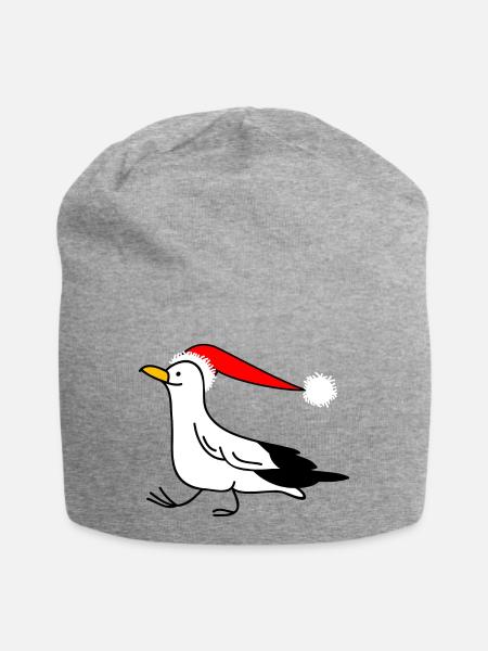 Weihnachtsmöwe - Jersey-Beanie - Grau meliert