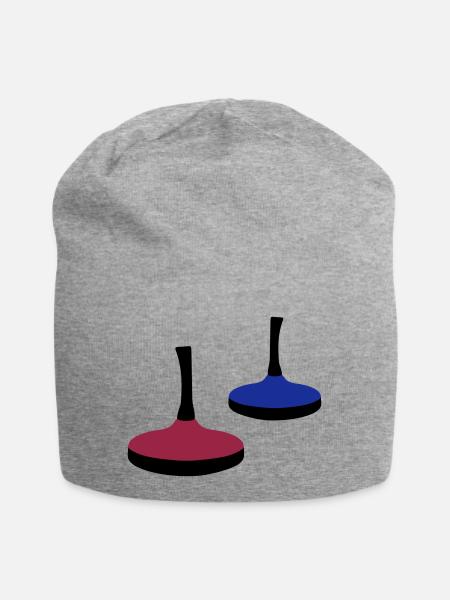 Eisstock - Jersey-Beanie - Grau meliert