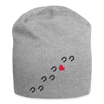 Symbole - Hufe Herz - Jersey-Beanie - Grau meliert - Vorne