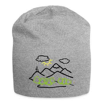 Hiking, Nature Drawing - Jersey Beanie - heather grey - Front