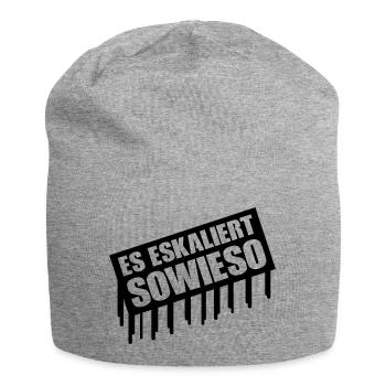 es_eskaliert_sowieso_002 - Jersey-Beanie - Grau meliert - Vorne