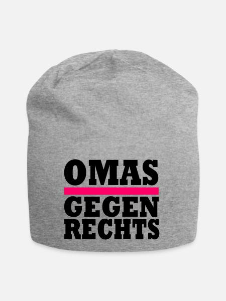 Omas Gegen Rechts - Jersey-Beanie - Grau meliert
