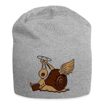 Escargot drôle d'ange - Bonnet en jersey - gris chiné - Devant