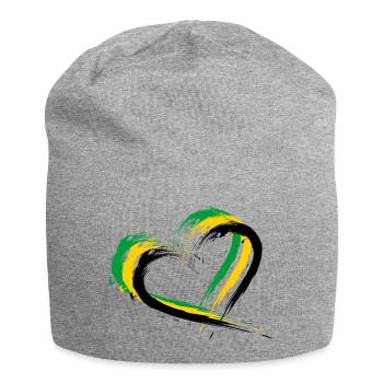 Drapeau de brosse de coeur de la Jamaïque - Bonnet en jersey - gris chiné - Devant