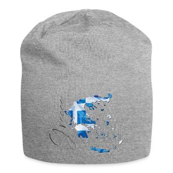 Drapeau de la Grèce en Grèce Carte EN - Bonnet en jersey - gris chiné - Devant