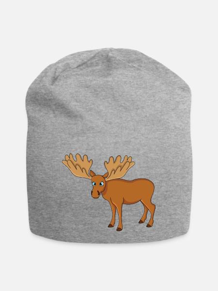 Elch - Jersey-Beanie - Grau meliert