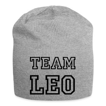 TEAM LEO Hundename Rüde Team Trikot - Jersey-Beanie - Grau meliert - Vorne