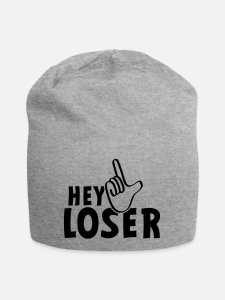 Hey Verlierer. Verlierer, Spinner, Dummköpfe, Neurd.... - Jersey-Beanie - Grau meliert