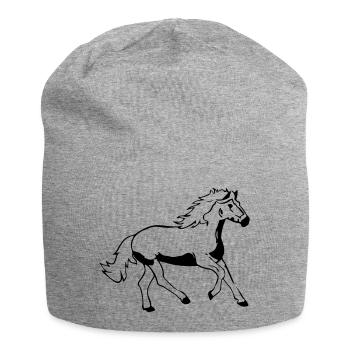 cheval - Bonnet en jersey - gris chiné - Devant