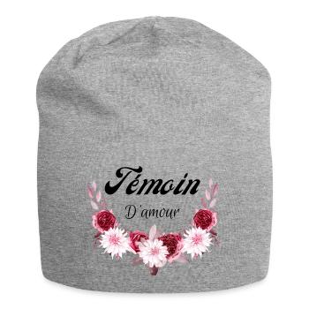témoin d'amour - Bonnet en jersey - gris chiné - Devant