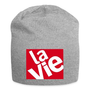 La Vie Rouge Typo Art - Bonnet en jersey - gris chiné - Devant