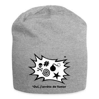 Effectivement, J'arrête de fumer... - Bonnet en jersey - gris chiné - Devant