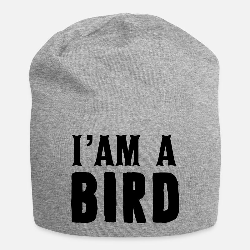 I am a bird - Jersey Beanie - heather grey