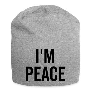 Ich bin Frieden - Jersey-Beanie - Grau meliert - Vorne