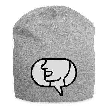 Icône Communiquer bulle de dialogue - Bonnet en jersey - gris chiné - Devant