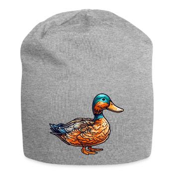 Eine sehr schöne Ente als gefiedertes Federvieh - Jersey-Beanie - Grau meliert - Vorne
